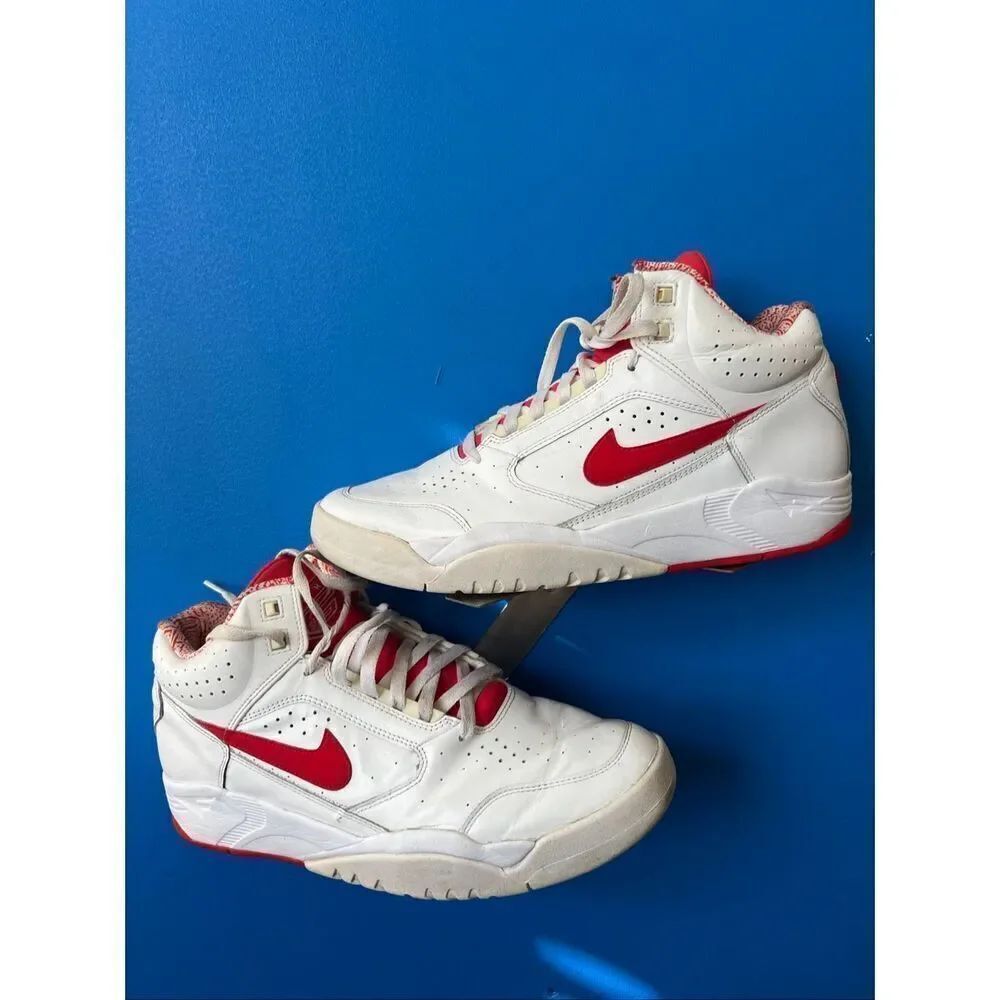 Nike Air Flight Lite Mid White Red Scottie Pippen Chicago Bulls DS Size 11.5
